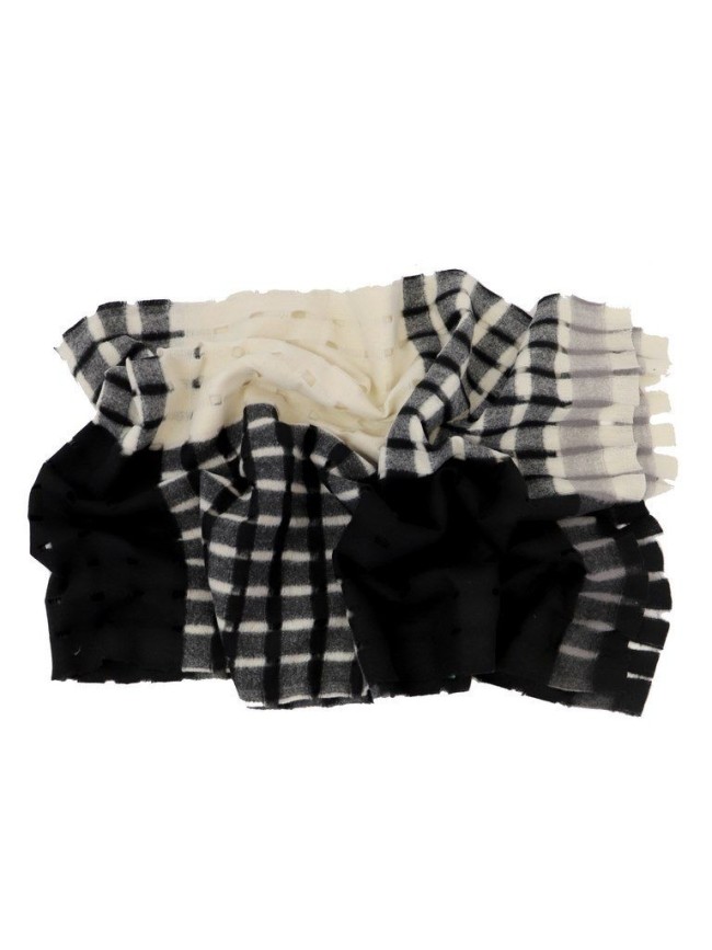 Bufanda Don Algodon Bicolor Perforada Negro