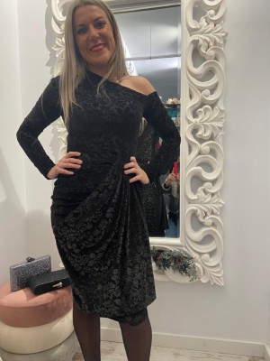 Jiro Vestido Brocado Negro