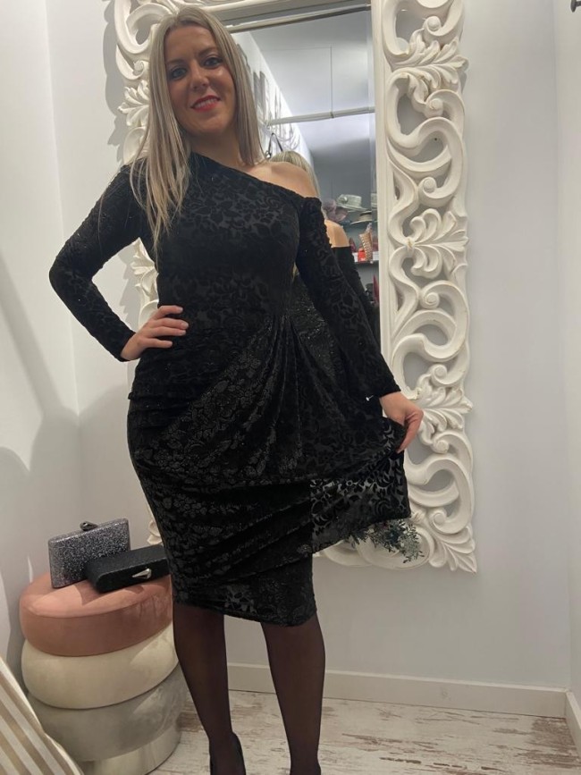 Jiro Vestido Brocado Negro