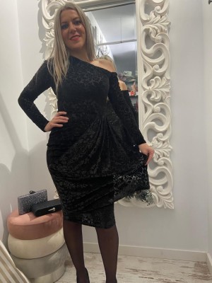 Jiro Vestido Brocado Negro