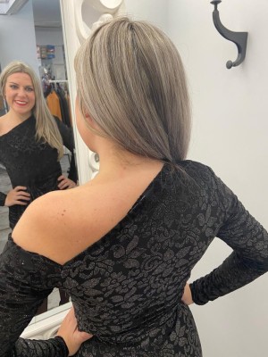 Jiro Vestido Brocado Negro