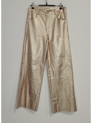 Pantalon Pata Recta Oro Rosa