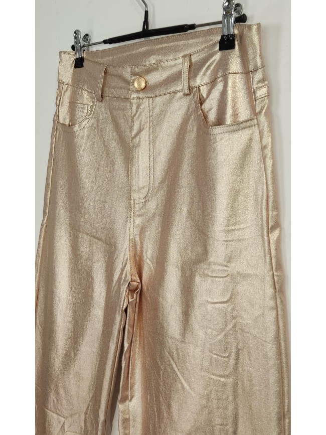 Pantalon Pata Recta Oro Rosa