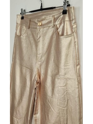 Pantalon Pata Recta Oro Rosa