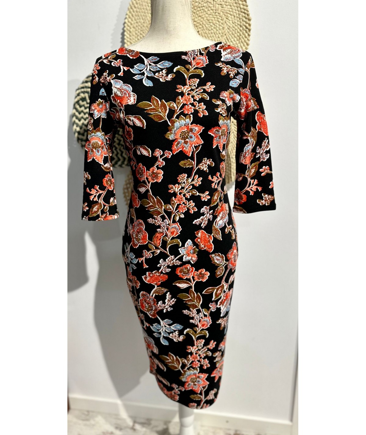 KDK VESTIDO FLORAL NARANJA