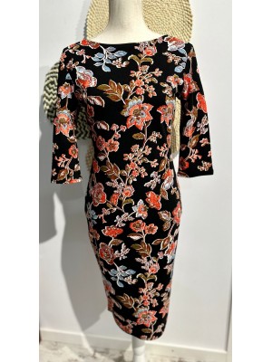 Kdk Vestido Floral Naranja