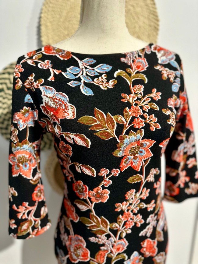 Kdk Vestido Floral Naranja