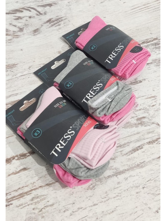 Pack De Tres Calcetines Deportivos Tallaje 32 A 36
