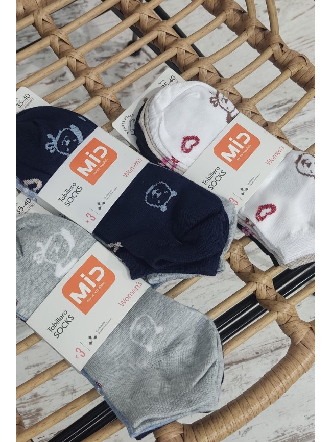 Pack Tres Calcetines Tobilleros Dibujos