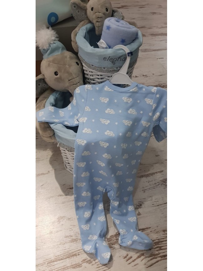 Pijama Bebé Algodon Nube-Corona Talla 0 - 24 Meses