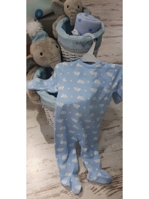 Pijama Bebé Algodon Nube-Corona Talla 0 - 24 Meses