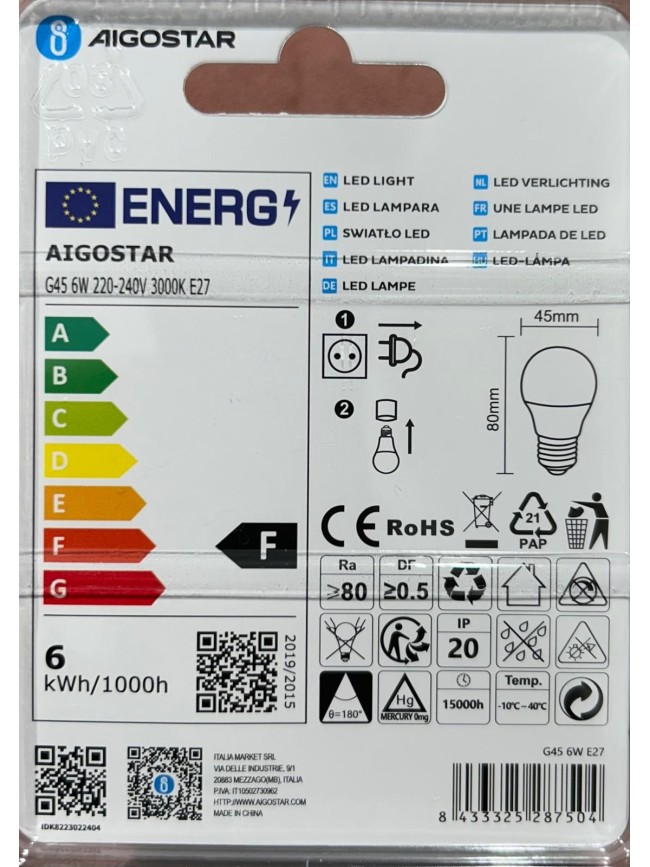 Bombilla Led Pequeña Rosca Gorda