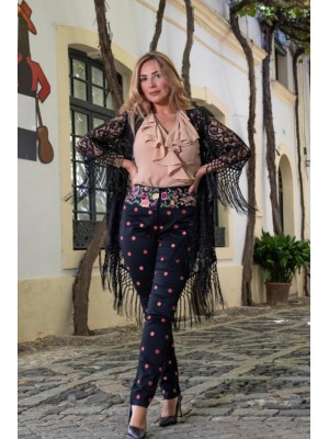 Pantalon Kahyra Bordado Lunar Cazuela