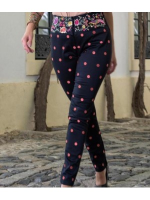 Pantalon Kahyra Bordado Lunar Cazuela
