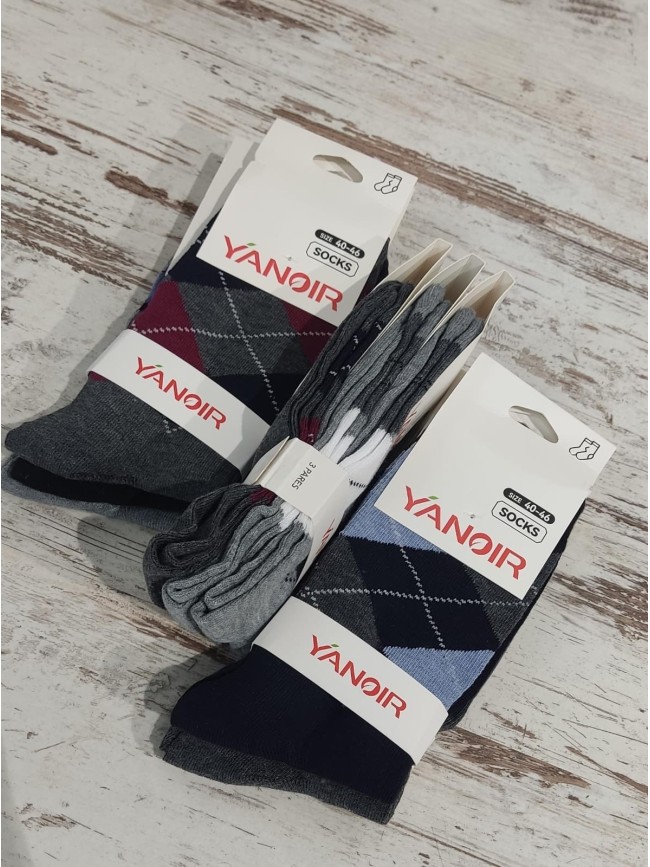 Pack Tress Calcetines Rombo 40-46