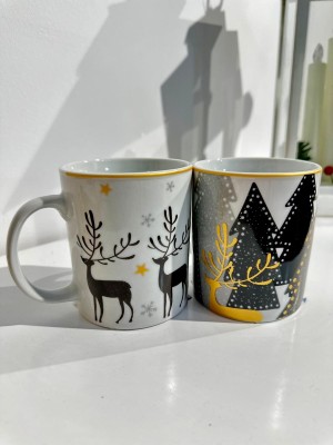 Taza navideña porcelana