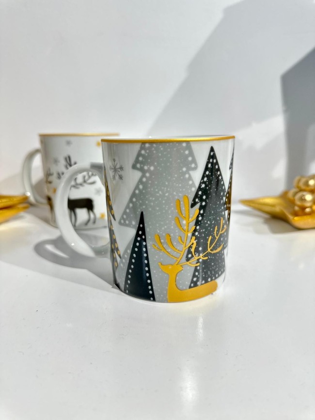 Taza navideña porcelana