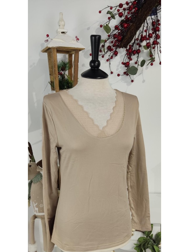 Camiseta térmica encaje