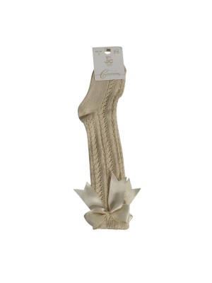 Calcetines Altos De Hilo Con Lazo