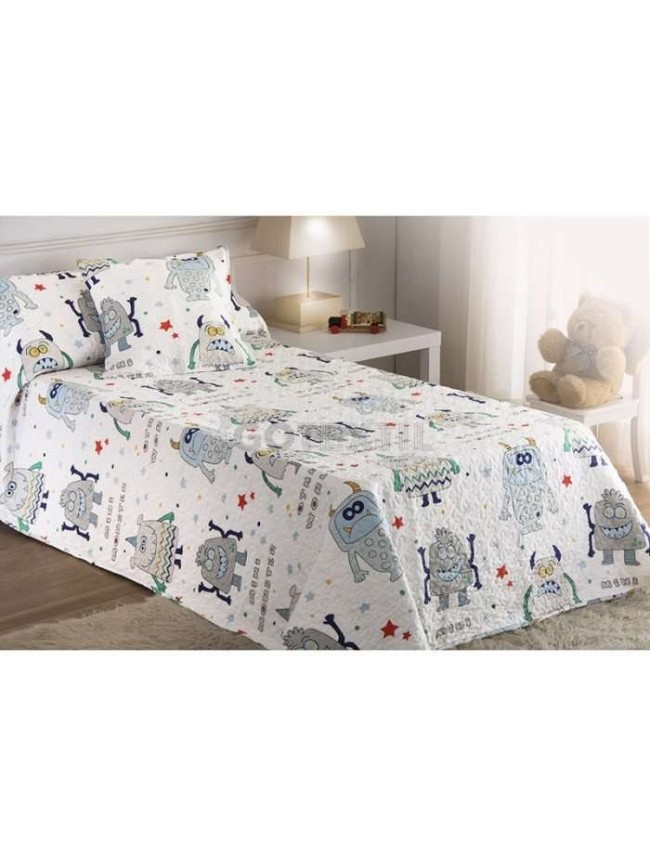 Colcha bouti infantil reversible Monstruos