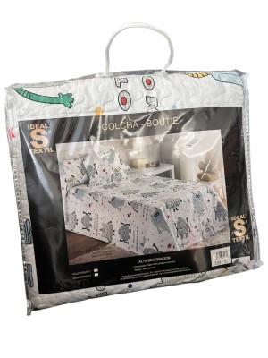 Colcha bouti infantil reversible Monstruos