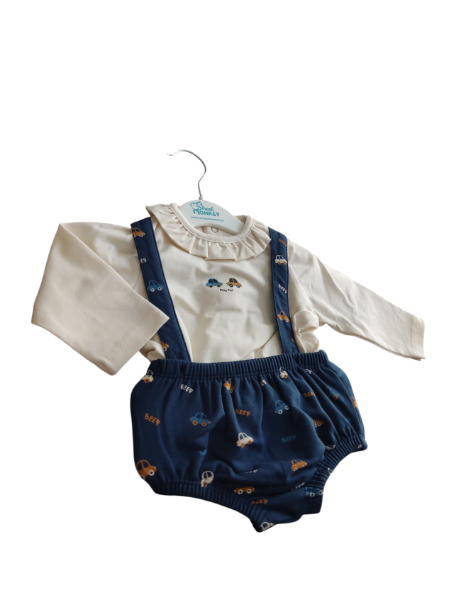Conjunto ranita con tirantes Beep