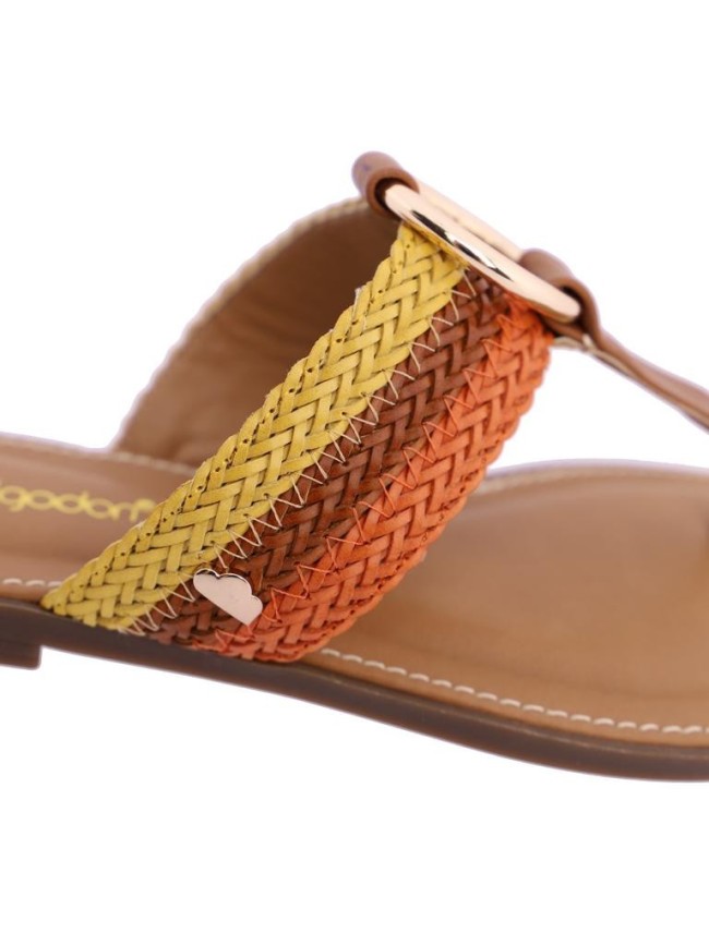 Sandalia Don Algodon Tiras De Cuero