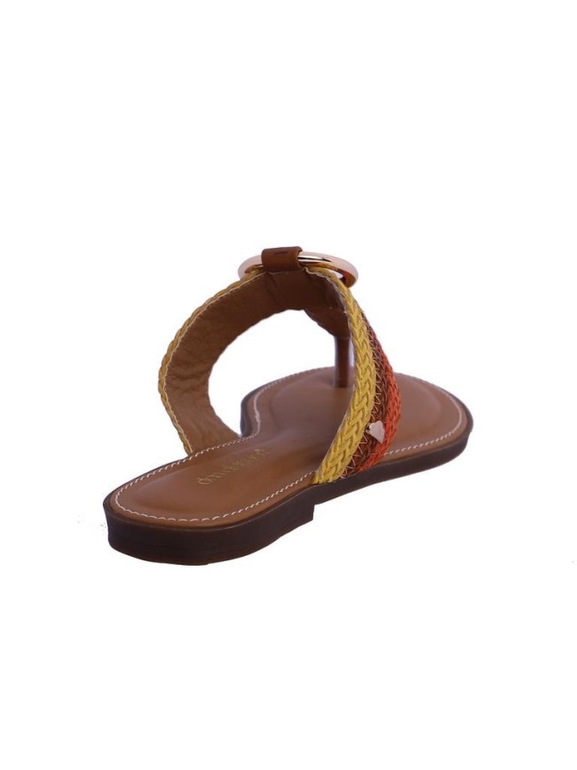 Sandalia Don Algodon Tiras De Cuero