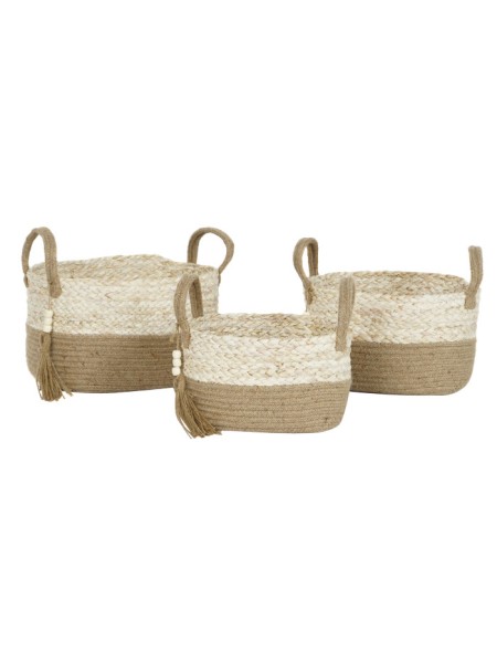 Cestas maíz trenzado y yute