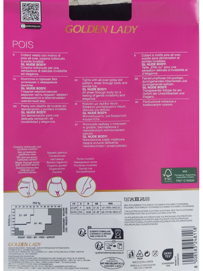 Panty topitos Golden Lady
