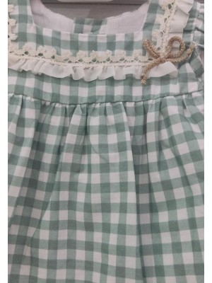 Vestido Y Braguita Bebe Niña Cuadros