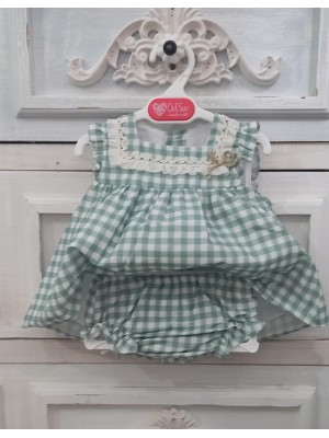 Vestido Y Braguita Bebe Niña Cuadros