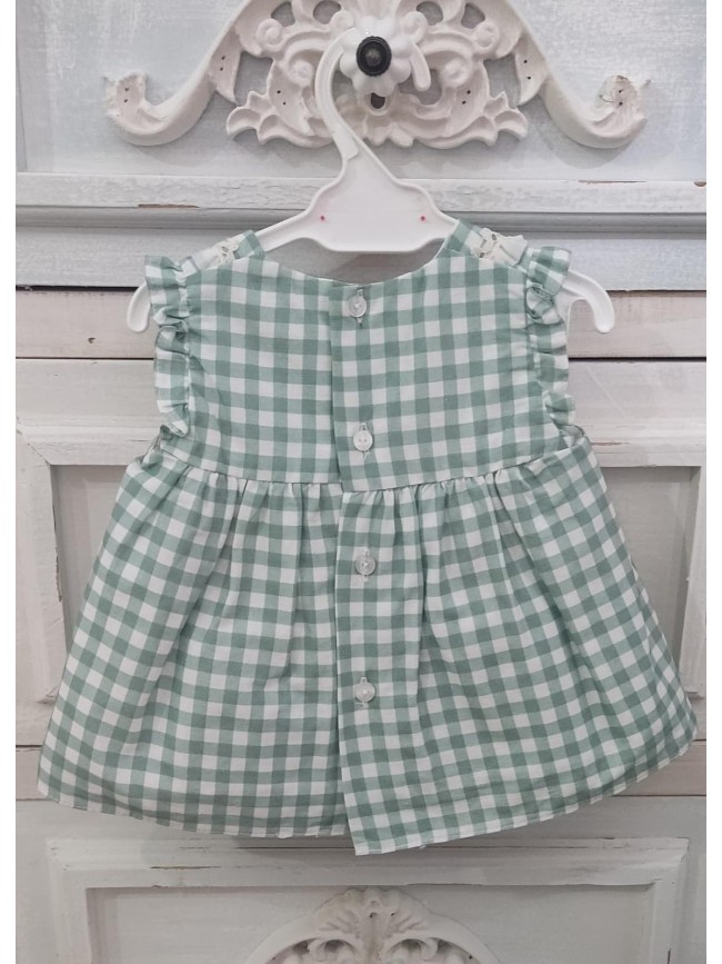 Vestido Y Braguita Bebe Niña Cuadros