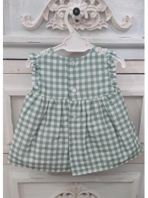 Vestido Y Braguita Bebe Niña Cuadros