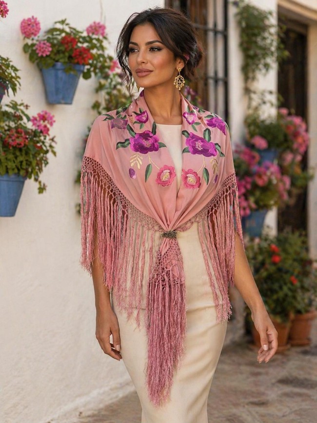 Mantón bordado Almudena