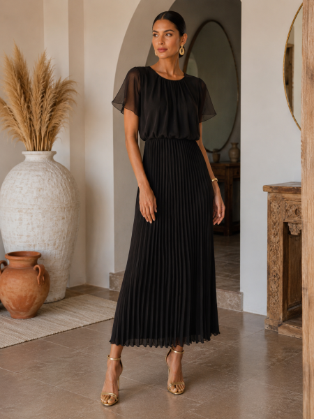 Vestido Joana plisado