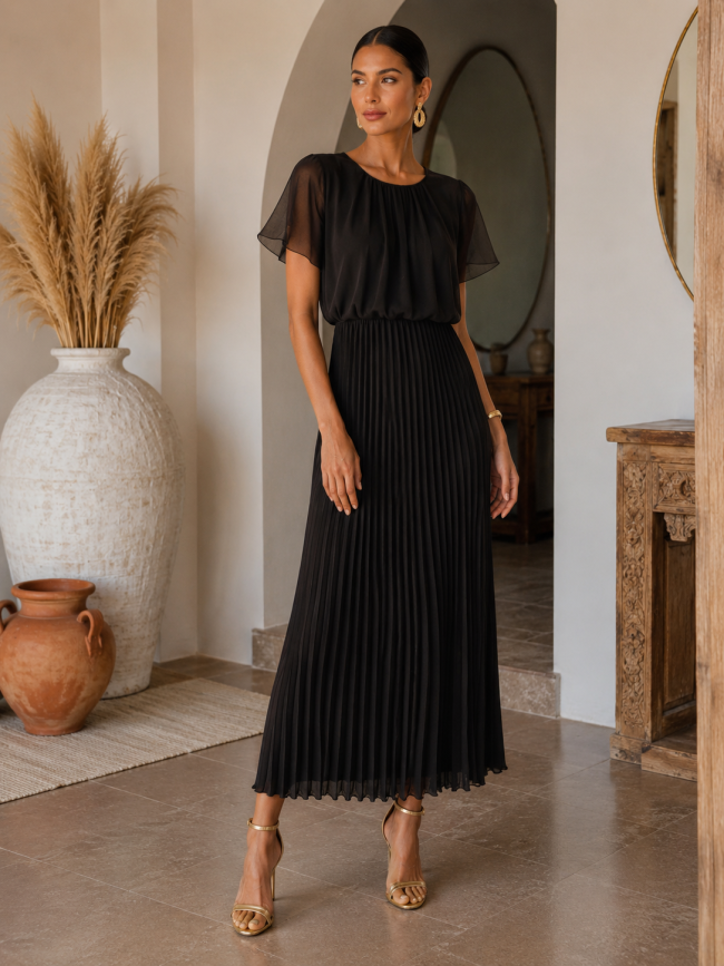Vestido Joana plisado
