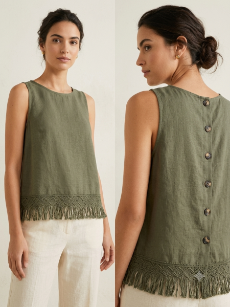 Blusa Inés flecos