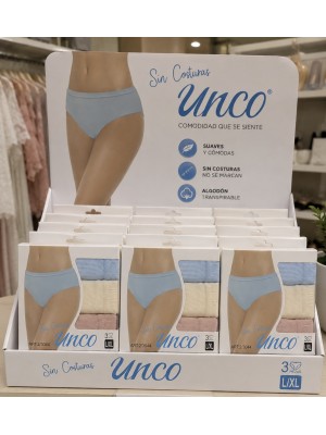 Pack 3 bragas Unco sin costura