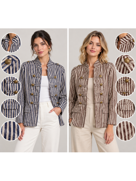Chaqueta rayas tipo militar