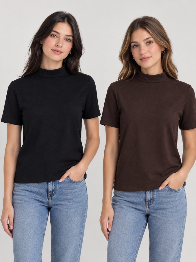 Básica manga corta cuello Perkins