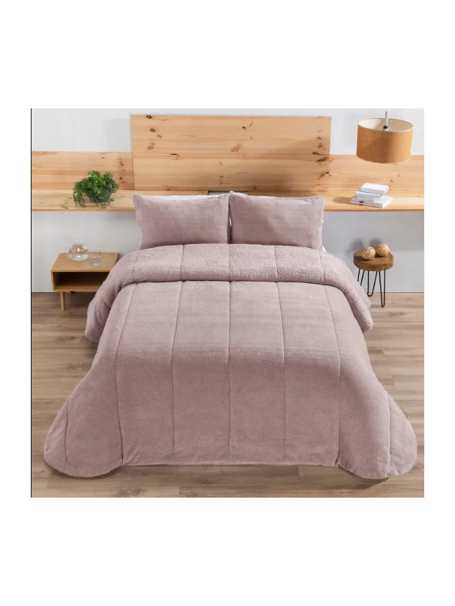 Edredón sherpa Manterol rosa palo 180x260 | Inma Calero