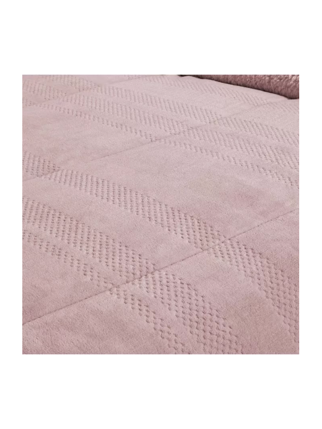 Edredón sherpa Manterol rosa palo 180x260 | Inma Calero