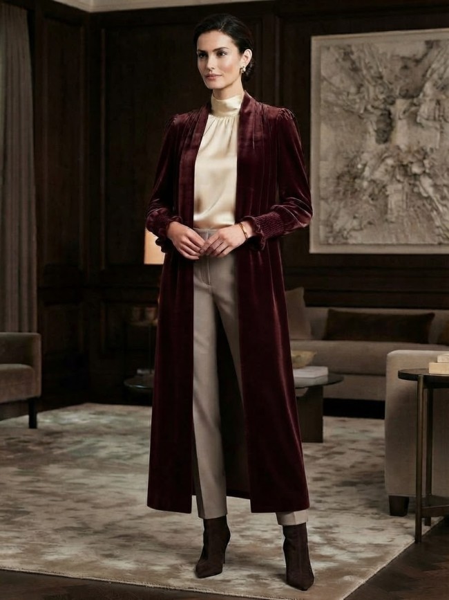 Chaqueta larga terciopelo