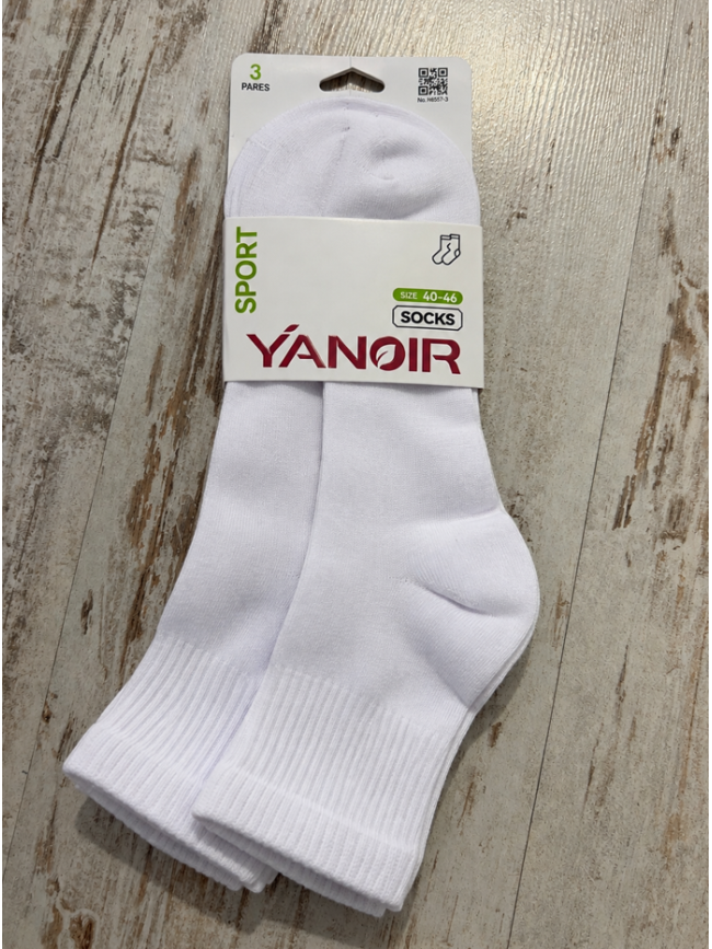 Pack de 3 calcetines sport Yanoir blancos | Inma Calero