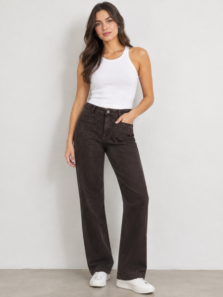 Jeans Wide leg bolsillos