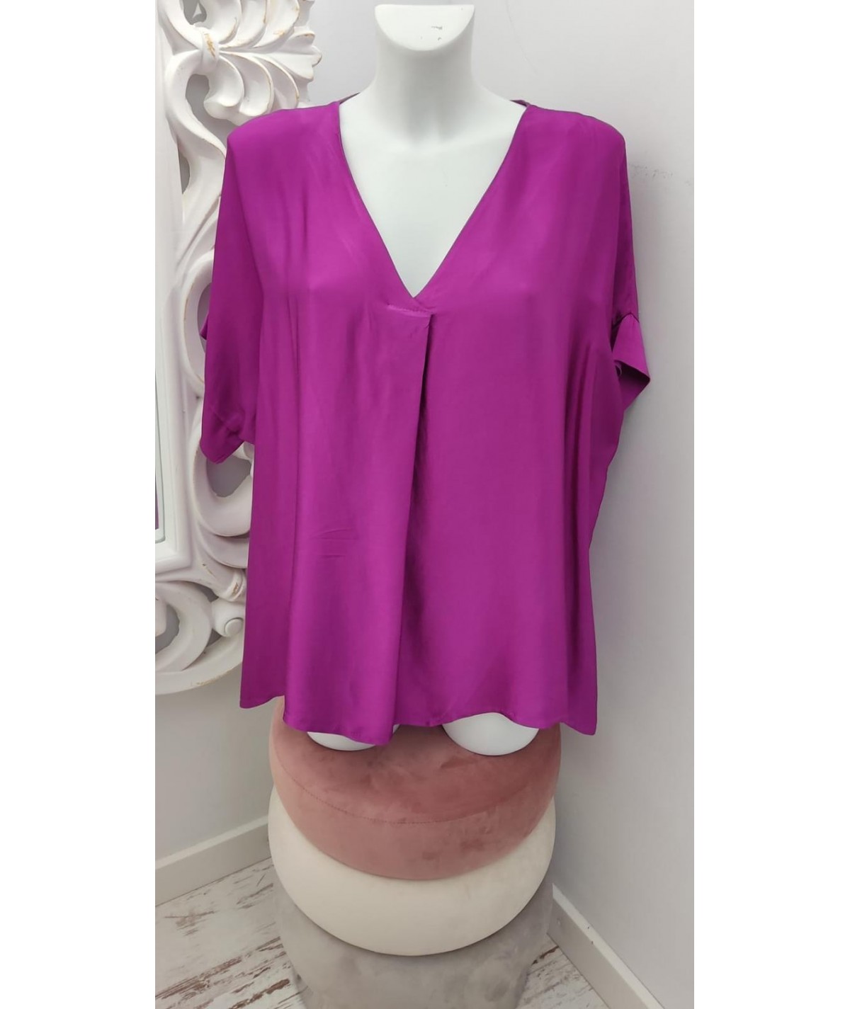 BLUSA OVER DOBLE TEJIDO