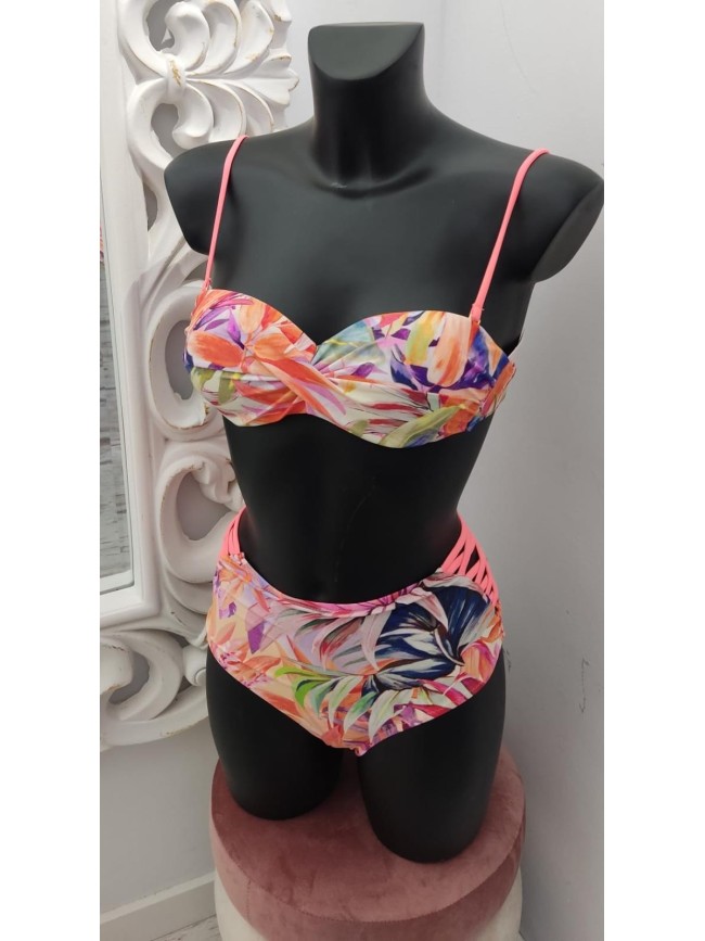 Bikini Floral Braga Alta Latera-Abierto