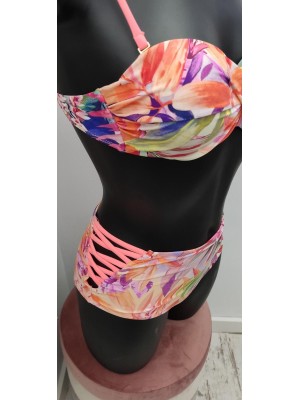 Bikini Floral Braga Alta Latera-Abierto