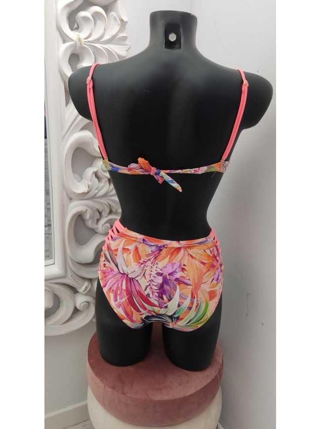 Bikini Floral Braga Alta Latera-Abierto